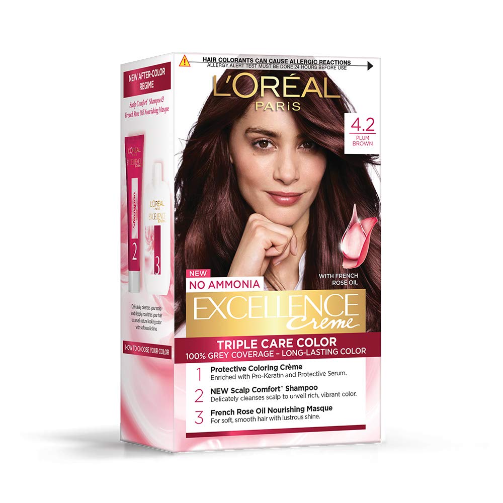 LOREAL PARIS CASTING HAIR COLOR Loreal Paris Excellence Creme Triple Care Color 4.2 Plum Brown 100G+32ml