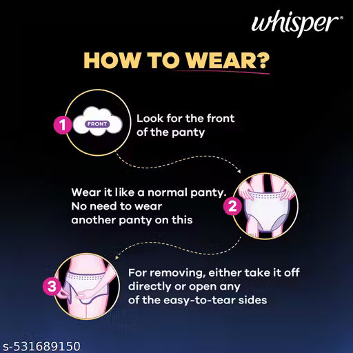 Whisper - Super Absorbent Period Panty 360 Degree Leakage Protection L - XL (100 - 140 CM) [12 Panties]