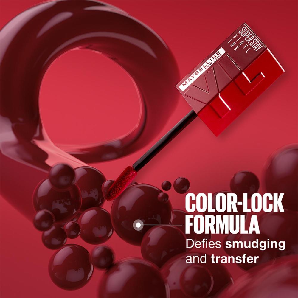 Maybelline New York Super Stay Vinyl Ink Liquid Lipstick, Instant Shine Lasts Up To 16H - 25 Red Hot