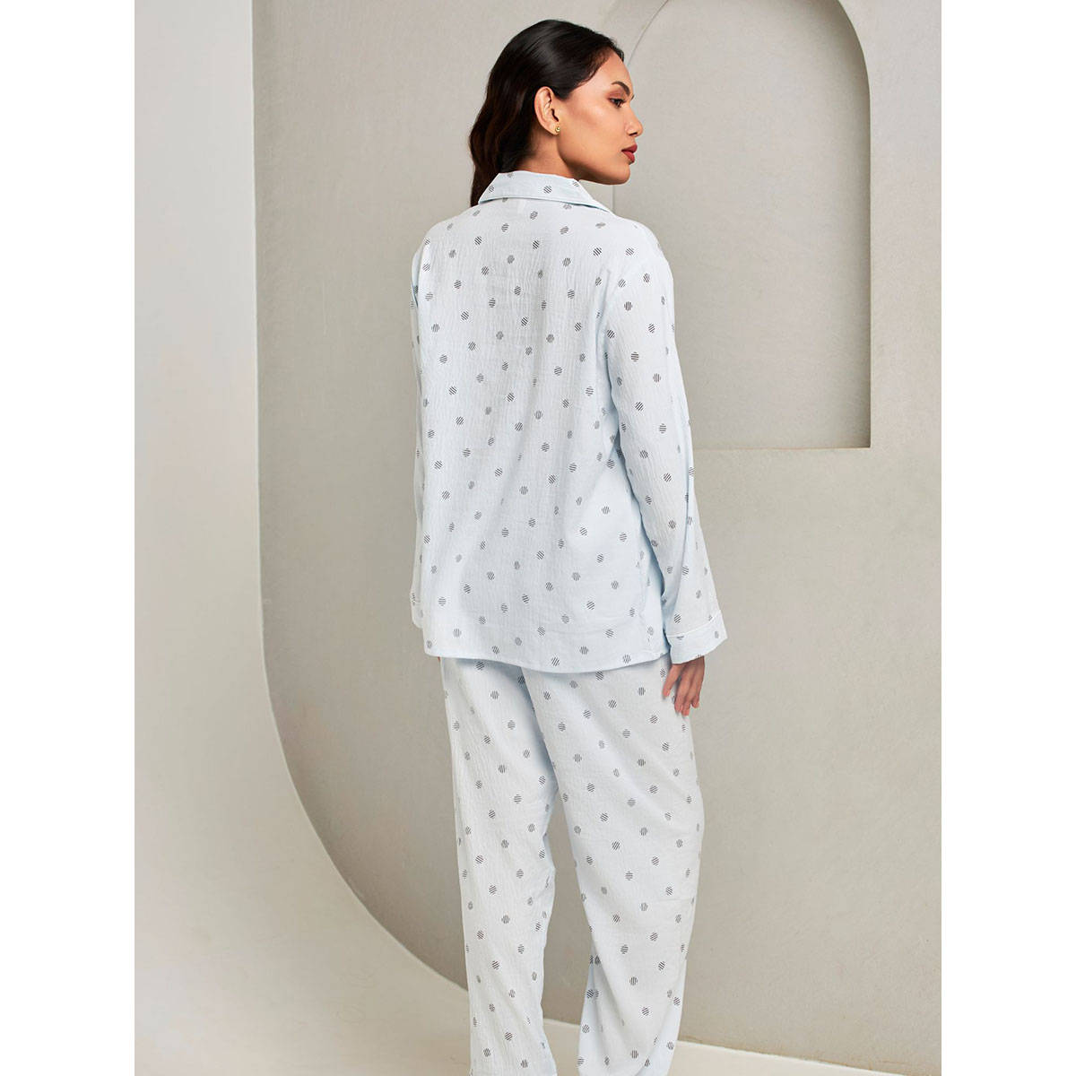 Addery Blue Comfortable Cotton Shirt & Pant (Set of 2) (M) · M