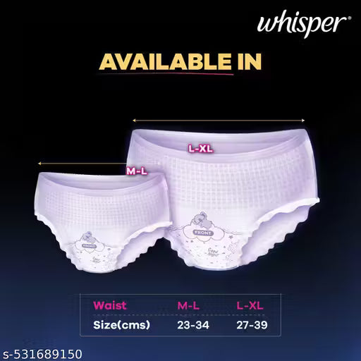 Whisper - Super Absorbent Period Panty 360 Degree Leakage Protection L - XL (100 - 140 CM) [12 Panties]