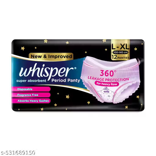 Whisper - Super Absorbent Period Panty 360 Degree Leakage Protection L - XL (100 - 140 CM) [12 Panties]