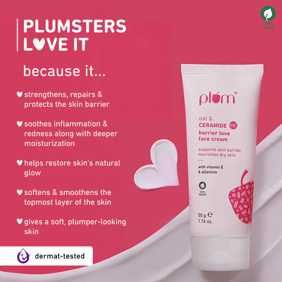Plum - Oat & Ceramide 1% Barrier Love Face Cream (50g)
