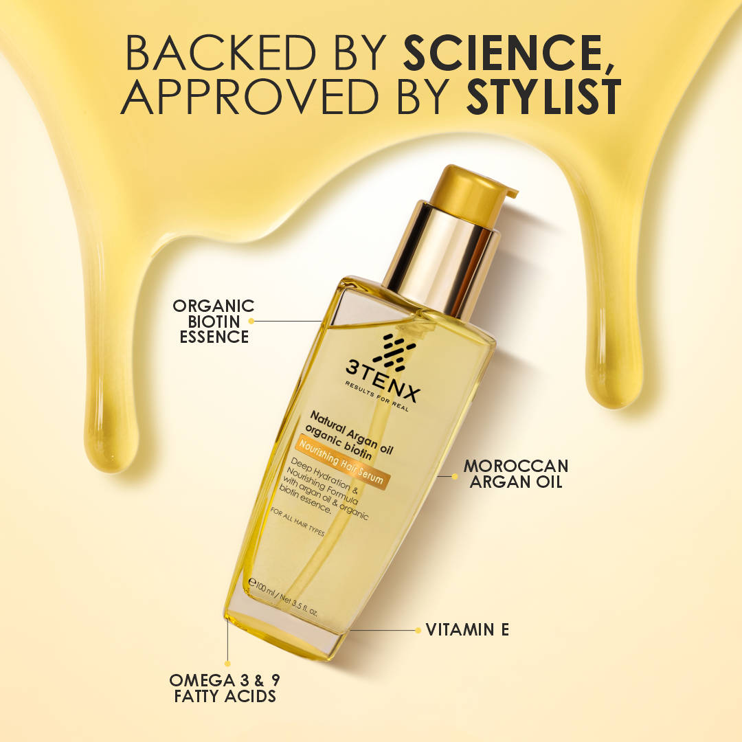 3TENX Nourishing Hair Serum for Dry & Frizzy Hair with Heat Protection