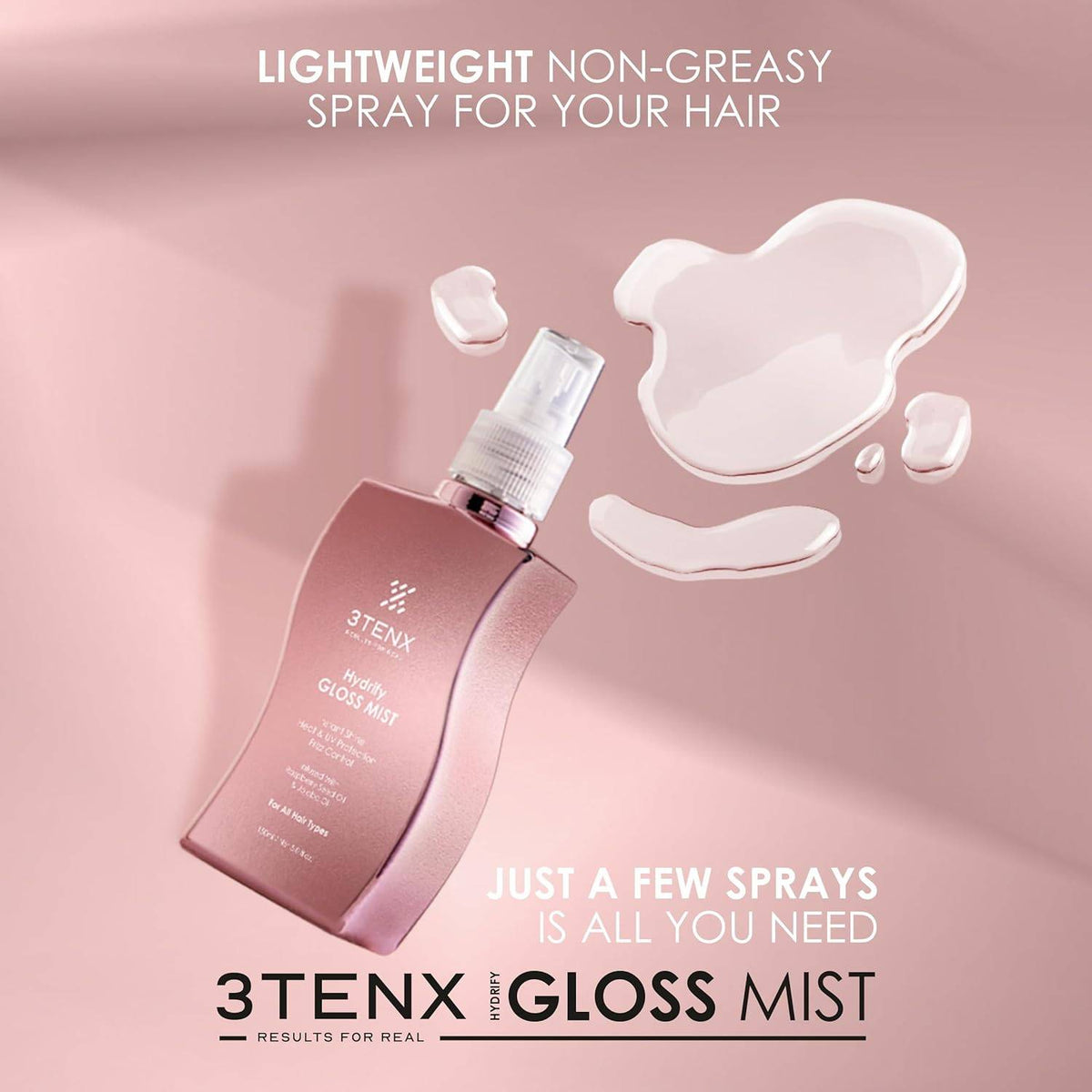 3TENX Hydrify Gloss Mist for Shiny, Frizz-Free Hair, 150ml