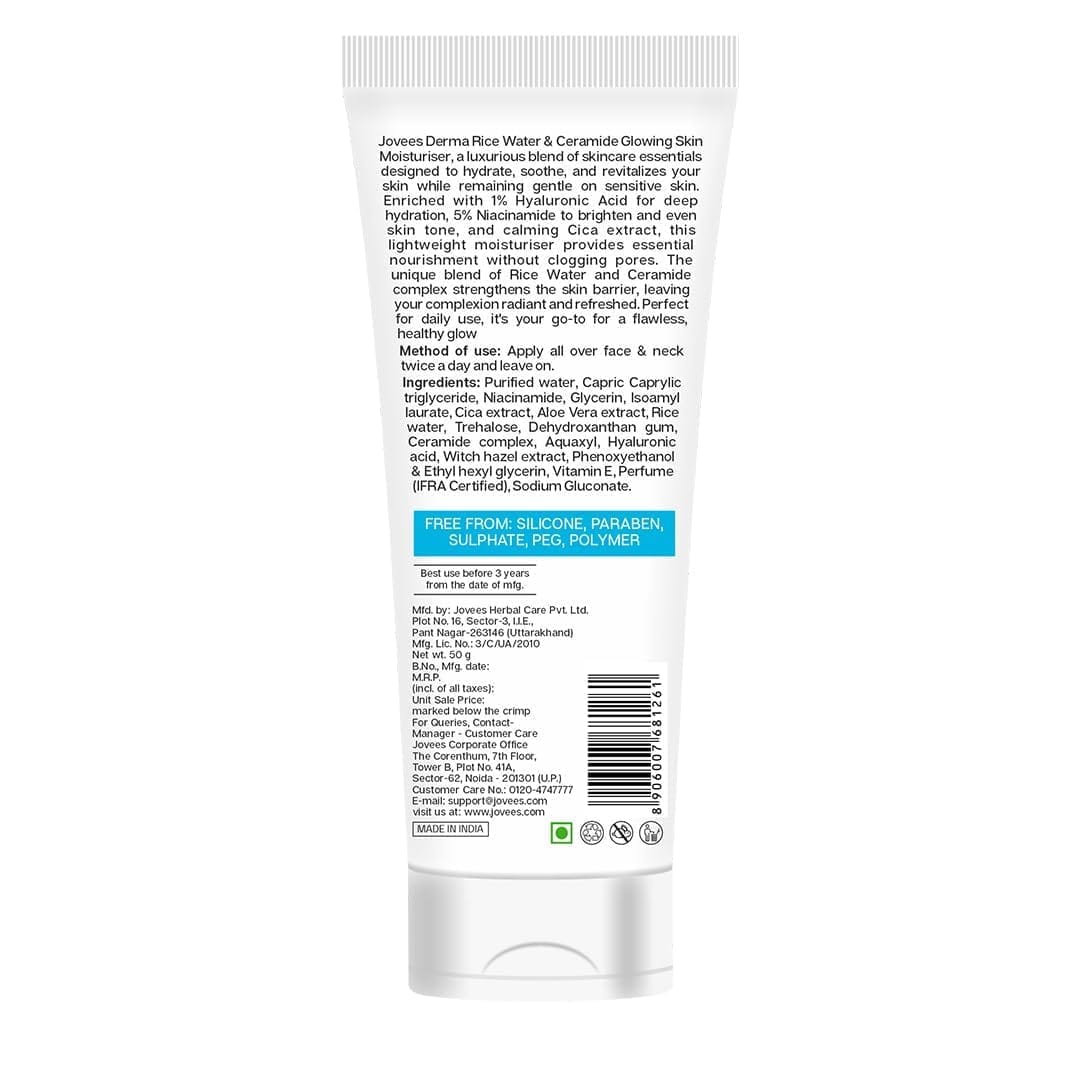 Jovees - Derma Rice Water & Ceramide Glowing Skin Moisturiser (50g)