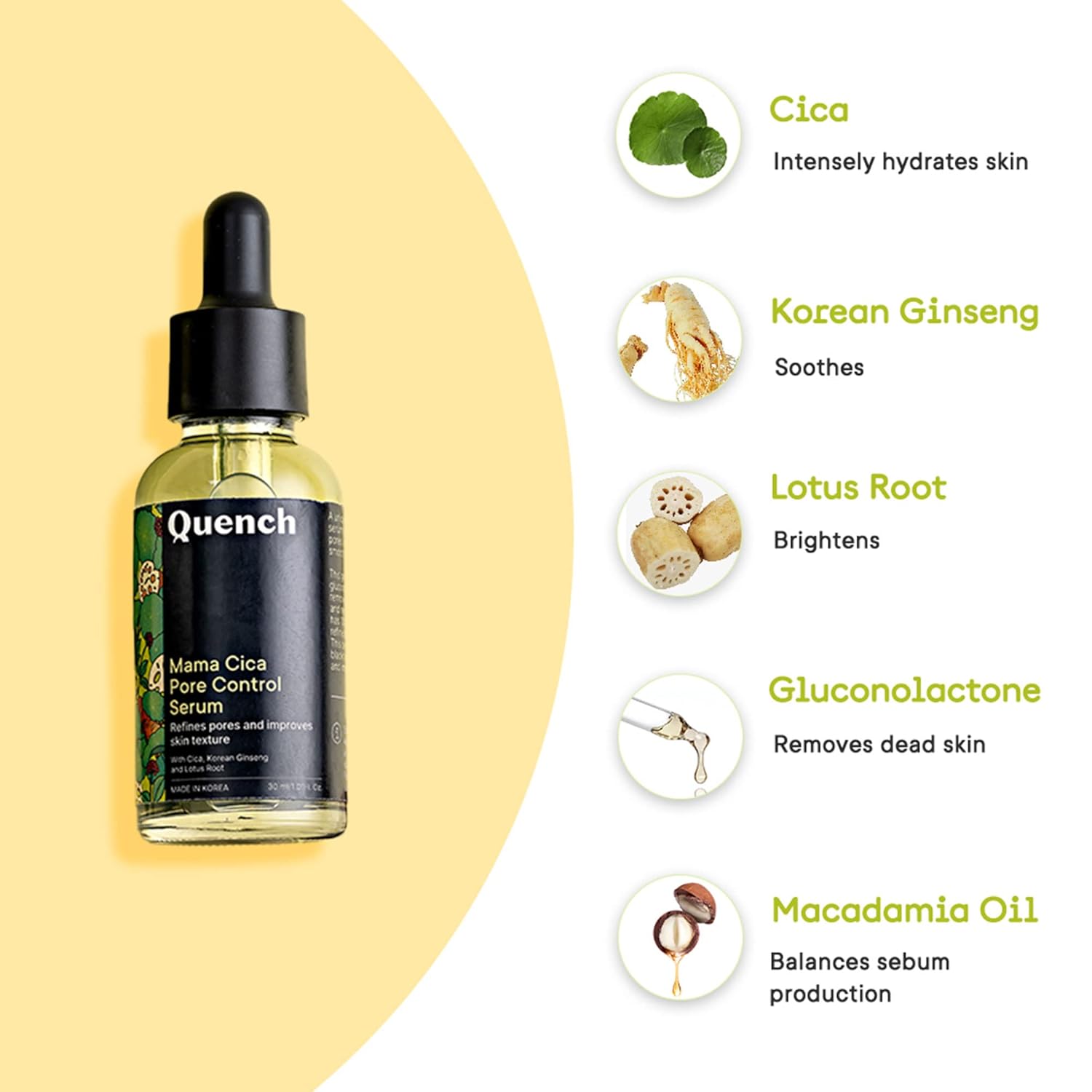 Quench - Pore Control Serum With Cica Herb Repair (30ML)