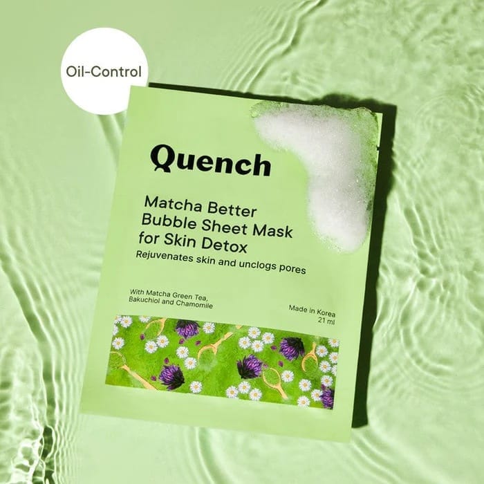 Quench - Bubble Sheet Mask With Matcha Green Tea Antioxidants (21ML)
