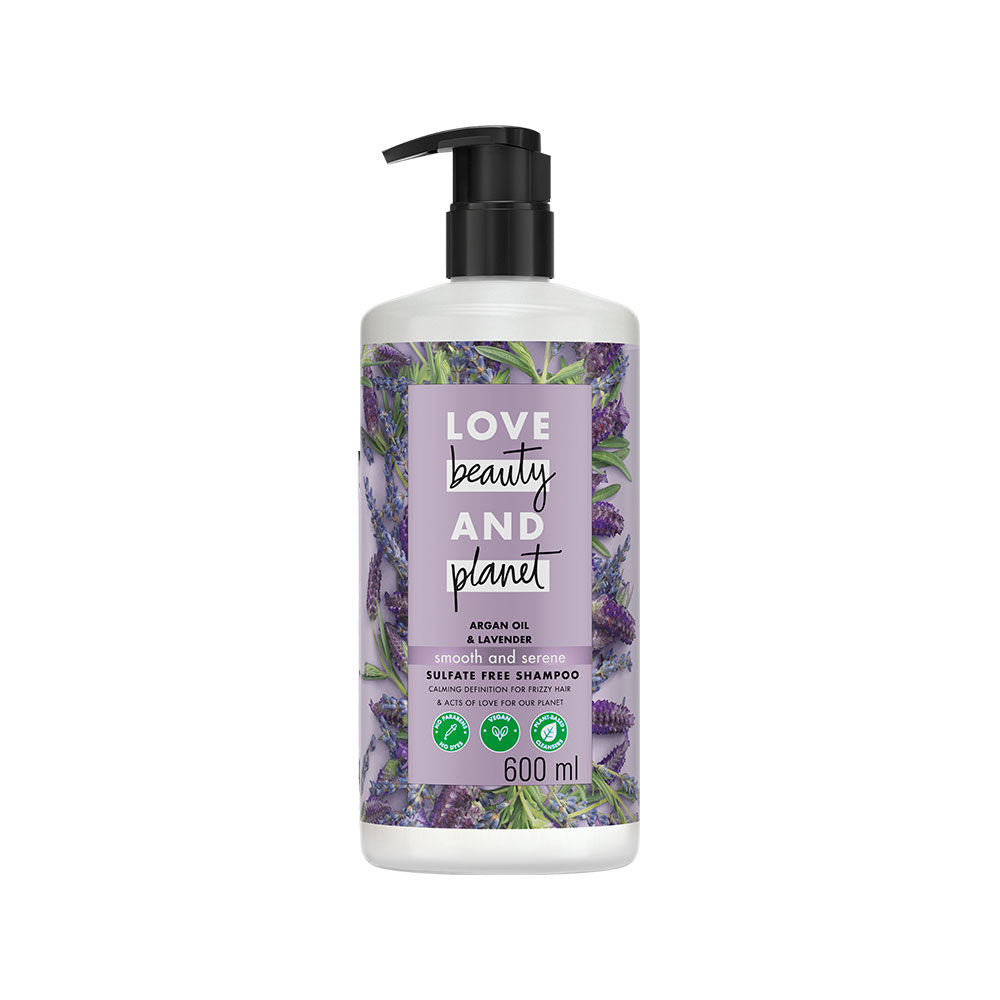 Love Beauty & Planet Argan Oil And Lavender Sulfate Free Smooth And Serene Shampoo (600ml)