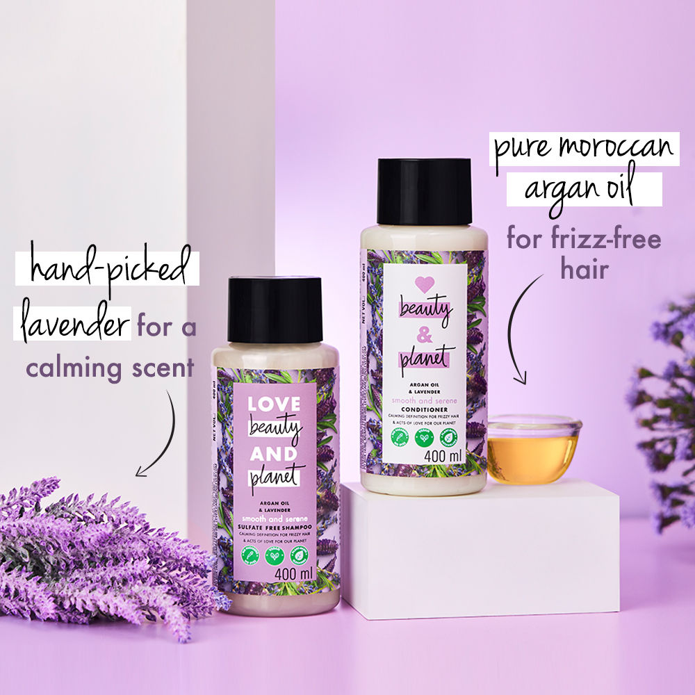 Love Beauty & Planet Argan Oil And Lavender Sulfate Free Smooth And Serene Shampoo (600ml)