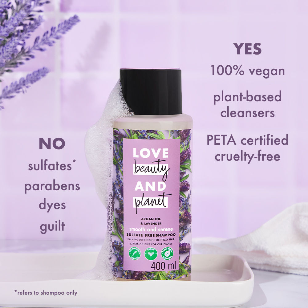Love Beauty & Planet Argan Oil And Lavender Sulfate Free Smooth And Serene Shampoo (600ml)
