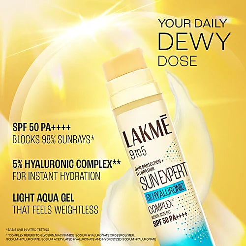 Lakme - Sun Protection + Hydration Sun Expert 5% Hyaluronic Complex Spf 50 PA++++ (56g)