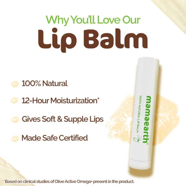Mama Earth - Nourishing 100% Natural Lip Balm With Vitamin E & Shea Butter (4g)