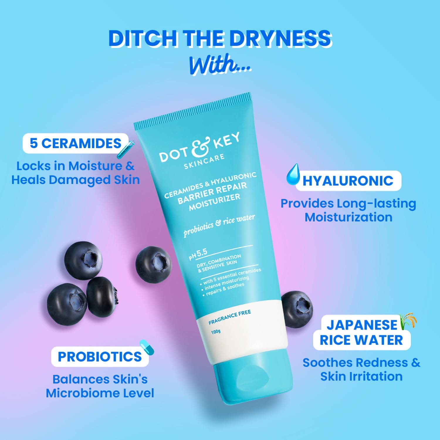 Dot & Key - Ceramides & Hyaluronic Barrier Repair Moisturizer pH 5.5 (175g)