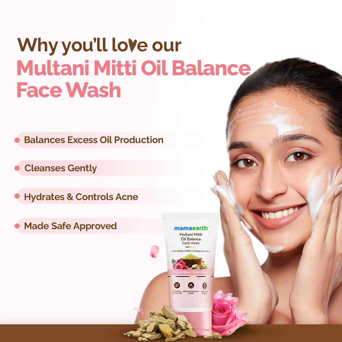Mamaearth - Multani Mitti Oil Balance Facewash For Normal To Oily Skin (150ML) [Buy 1 Get 1 Free]
