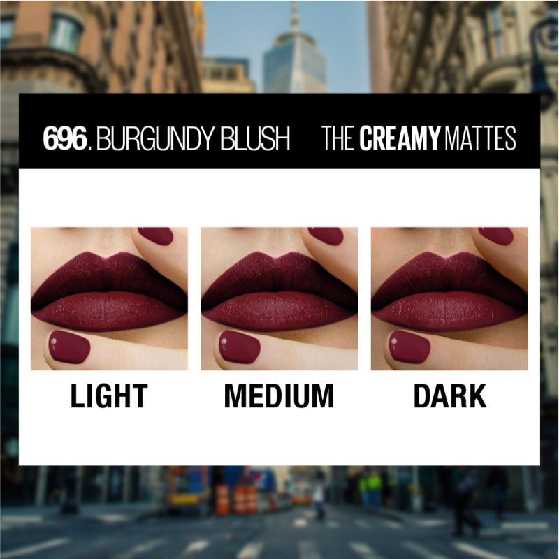 Maybelline New York Color Sensational Creamy Matte Lipstick, Lasts Up To 12H - Burgundy Blush
