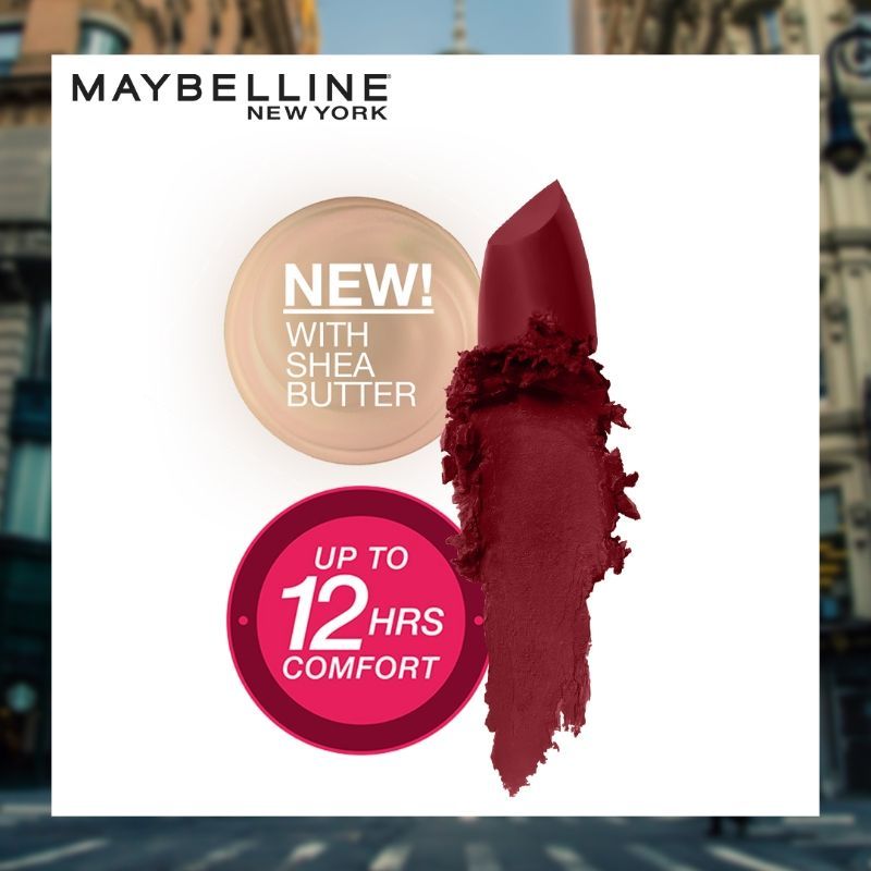 Maybelline New York Color Sensational Creamy Matte Lipstick, Lasts Up To 12H - Midnight Date