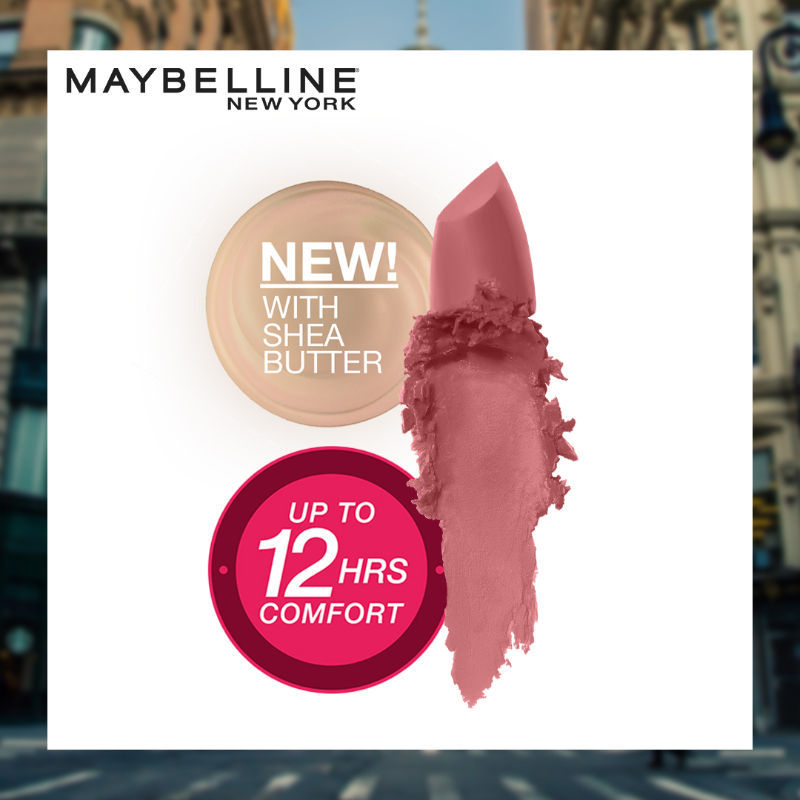 Maybelline New York Color Sensational Creamy Matte Lipstick, Lasts Up To 12H - 507 Almond Pink