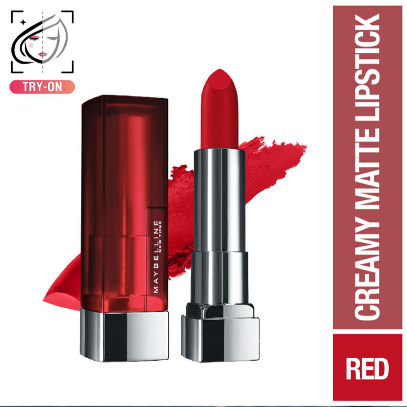 Maybelline New York Color Sensational Creamy Matte Lipstick, Lasts Up To 12H - 640 Red Liberation