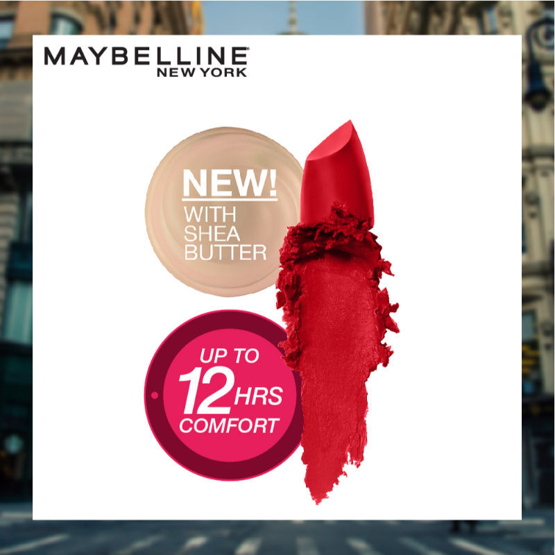 Maybelline New York Color Sensational Creamy Matte Lipstick, Lasts Up To 12H - 640 Red Liberation