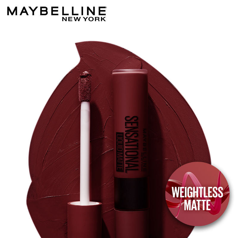 Maybelline New York Sensational Liquid Matte Lipstick, Weightless Comfort - 02 Soft Wine