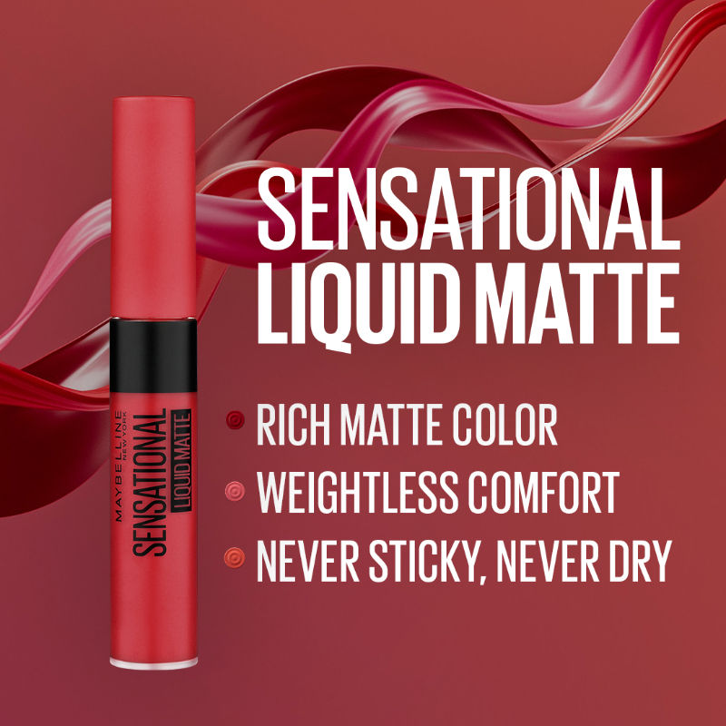 Maybelline New York Sensational Liquid Matte Lipstick, Weightless Comfort 03