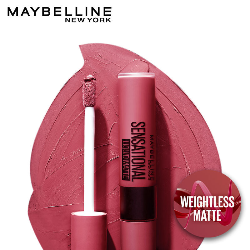 Maybelline New York Sensational Liquid Matte Lipstick, Weightless Comfort - 04 Easy Berry