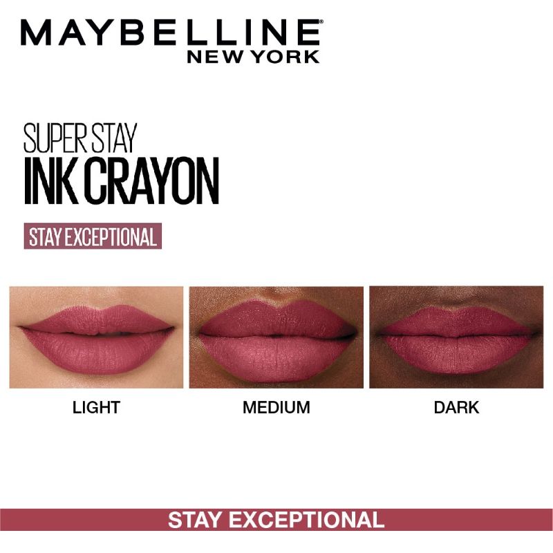 Maybelline New York Matte Ink Crayon Lipstick, Smudgeproof, Lasts Up To 8H- 25 Stay Exceptional
