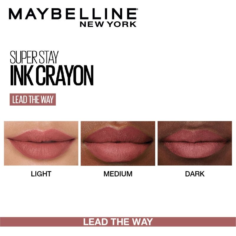 Maybelline New York Matte Ink Crayon Lipstick, Smudgeproof, Lasts Up To 8H - 15 Lead the Way