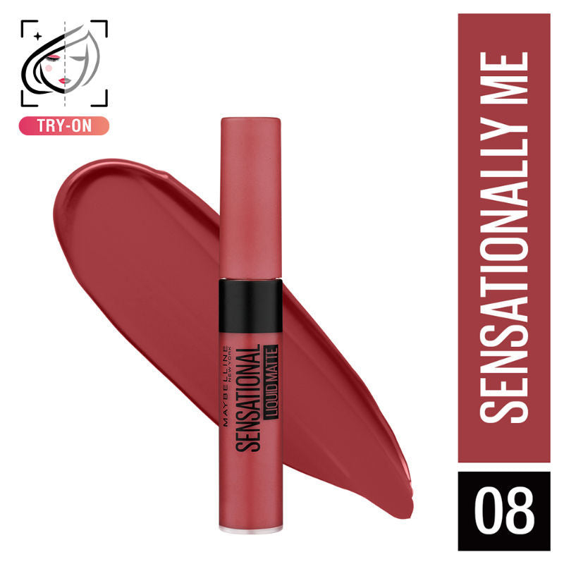 Maybelline New York Sensational Liquid Matte Lipstick, Weightless Comfort 08 Sensationally Me