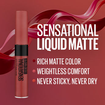 Maybelline New York Sensational Liquid Matte Lipstick, Weightless Comfort - 11 Made Easy