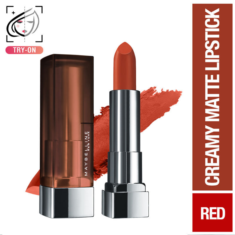 Maybelline New York Color Sensational Creamy Matte Lipstick, Lasts Up To 12H - 674 Madison Red