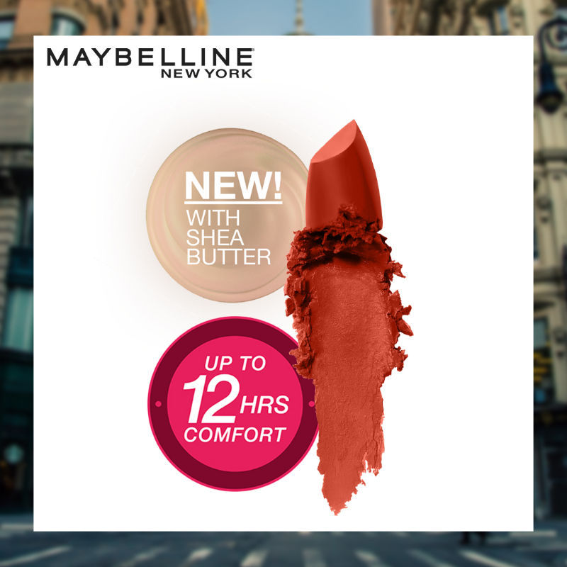 Maybelline New York Color Sensational Creamy Matte Lipstick, Lasts Up To 12H - 674 Madison Red