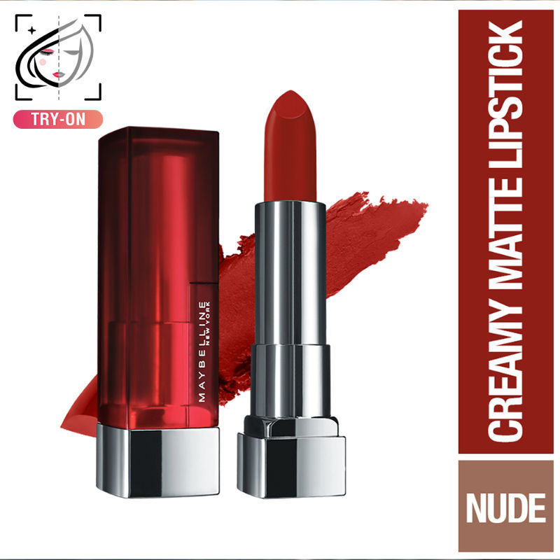 Maybelline New York Color Sensational Creamy Matte Lipstick, Lasts Up To 12H - 677 Noho Amberm