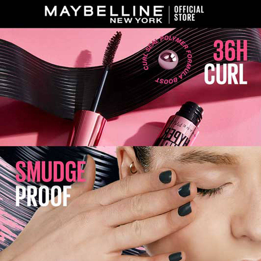 Maybelline New York Hypercurl Waterproof Mascara, Smudge & Highly Pigmented Very Black (9.2ml) · Waterproof Very Black