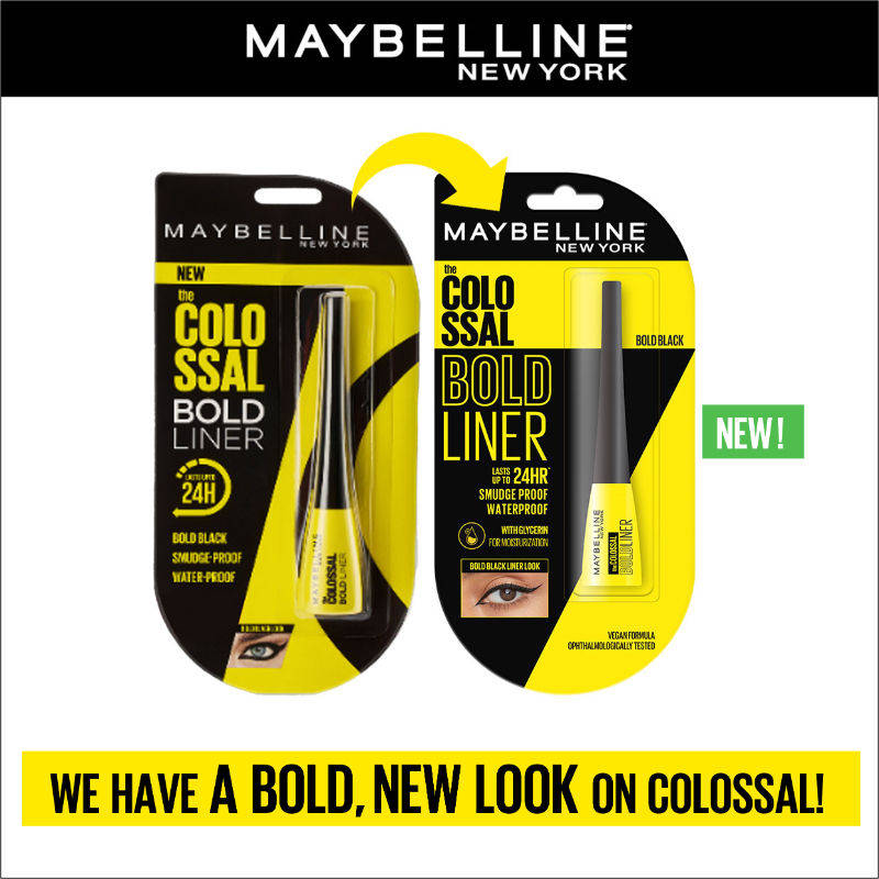 Maybelline New York The Colossal Bold Liner, Smudgeproof & Waterproof Eyeliner - Bold Black (3ml) · 3ml