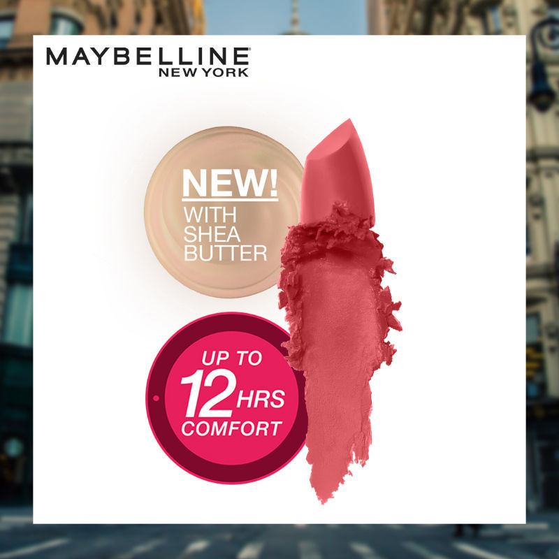 Maybelline New York Color Sensational Creamy Matte Lipstick, Lasts Up To 12H - 671 Heated Pink