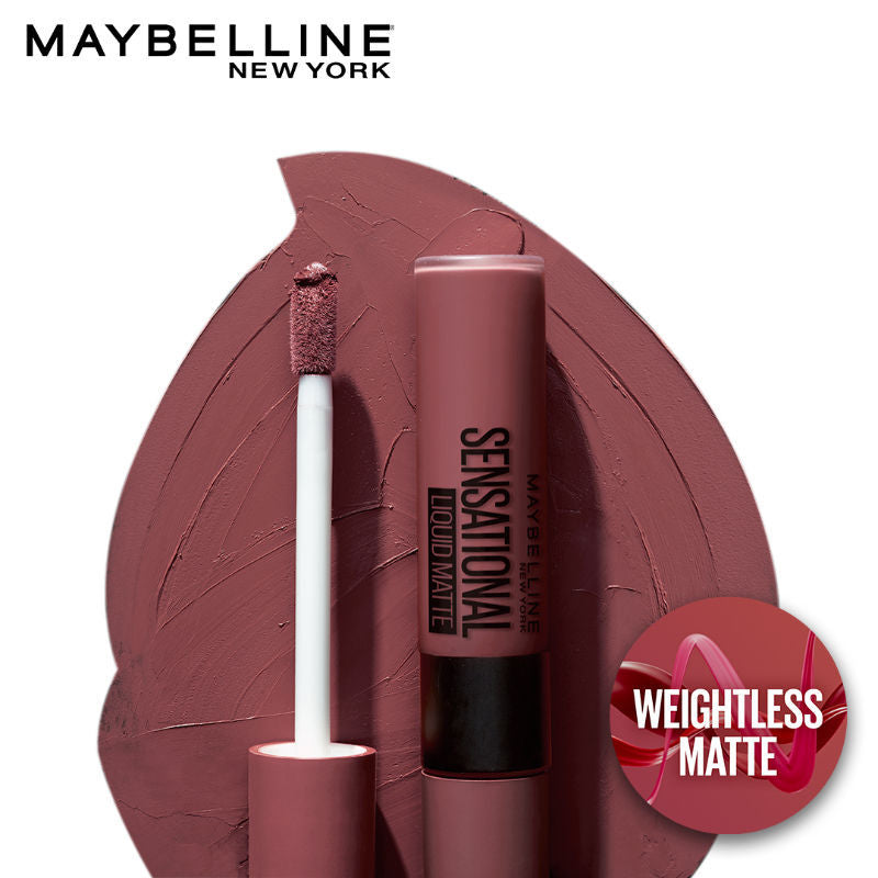 Maybelline New York Sensational Liquid Matte Lipstick, Weightless Comfort - NU07 Get Undressed