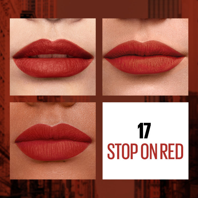 Maybelline New York Sensational Liquid Matte Lipstick, Weightless Comfort - 17 Stop On Red