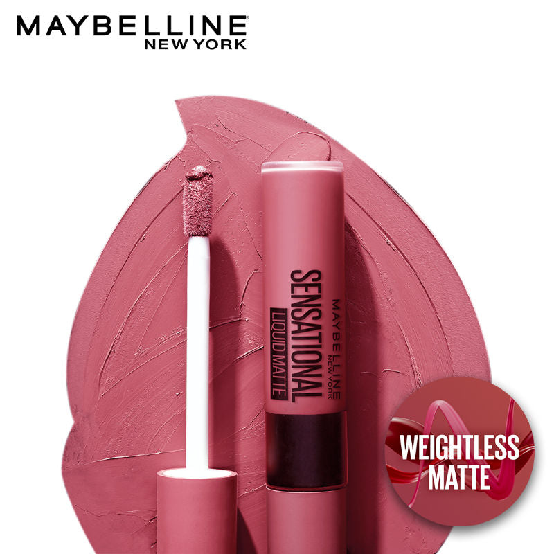 Maybelline New York Sensational Liquid Matte Lipstick, Weightless Comfort - 22 Peach Addict