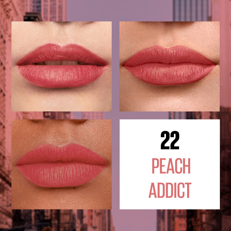 Maybelline New York Sensational Liquid Matte Lipstick, Weightless Comfort - 22 Peach Addict