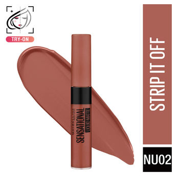 Maybelline New York Sensational Liquid Matte Lipstick, Weightless Comfort - NU02 Strip It Off