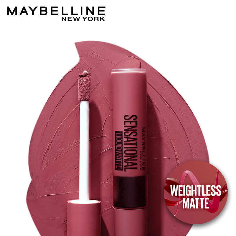 Maybelline New York Sensational Liquid Matte Lipstick, Weightless Comfort - 23 Untamed Rose