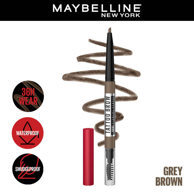 Maybelline New York Tattoo Brow 36H Brow Pencil, Water & Smudgeproof - Grey Brown (0.25 g) · Grey Brown