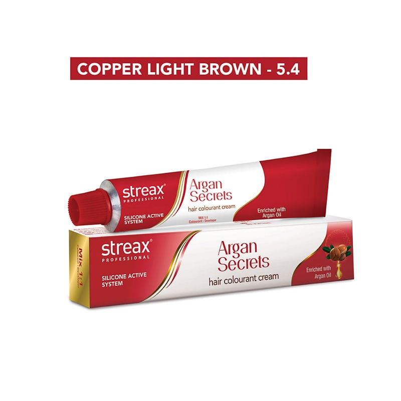 Streax Professional - Argan Secrets Hair Colourant Cream - 5.4 Copper Light Brown (60g)