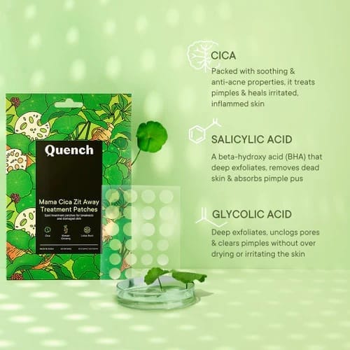 Quench - Matcha Tea Clarifying Spot Patches With Salicylic Acid And Niacinamide (12 Patches)