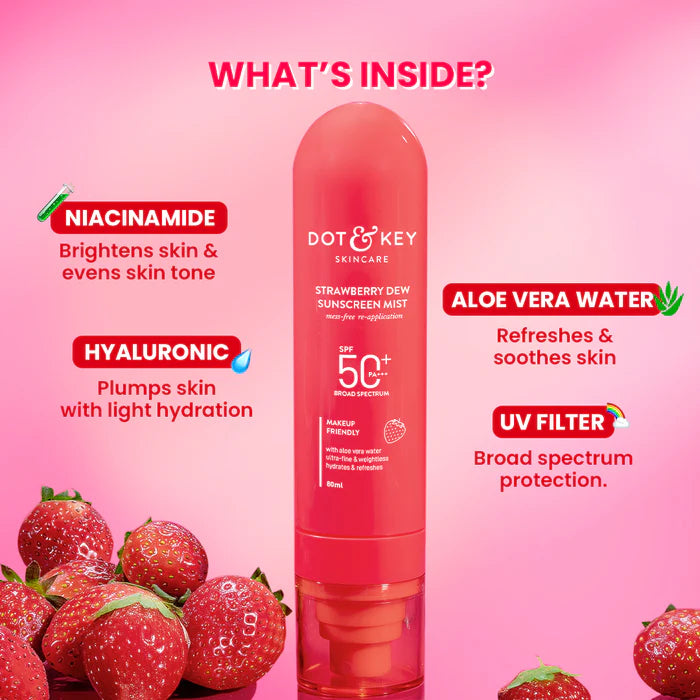 Dot & Key - Strawberry Dew Sunscreen Mist SPF 50 PA++++ (80ML)