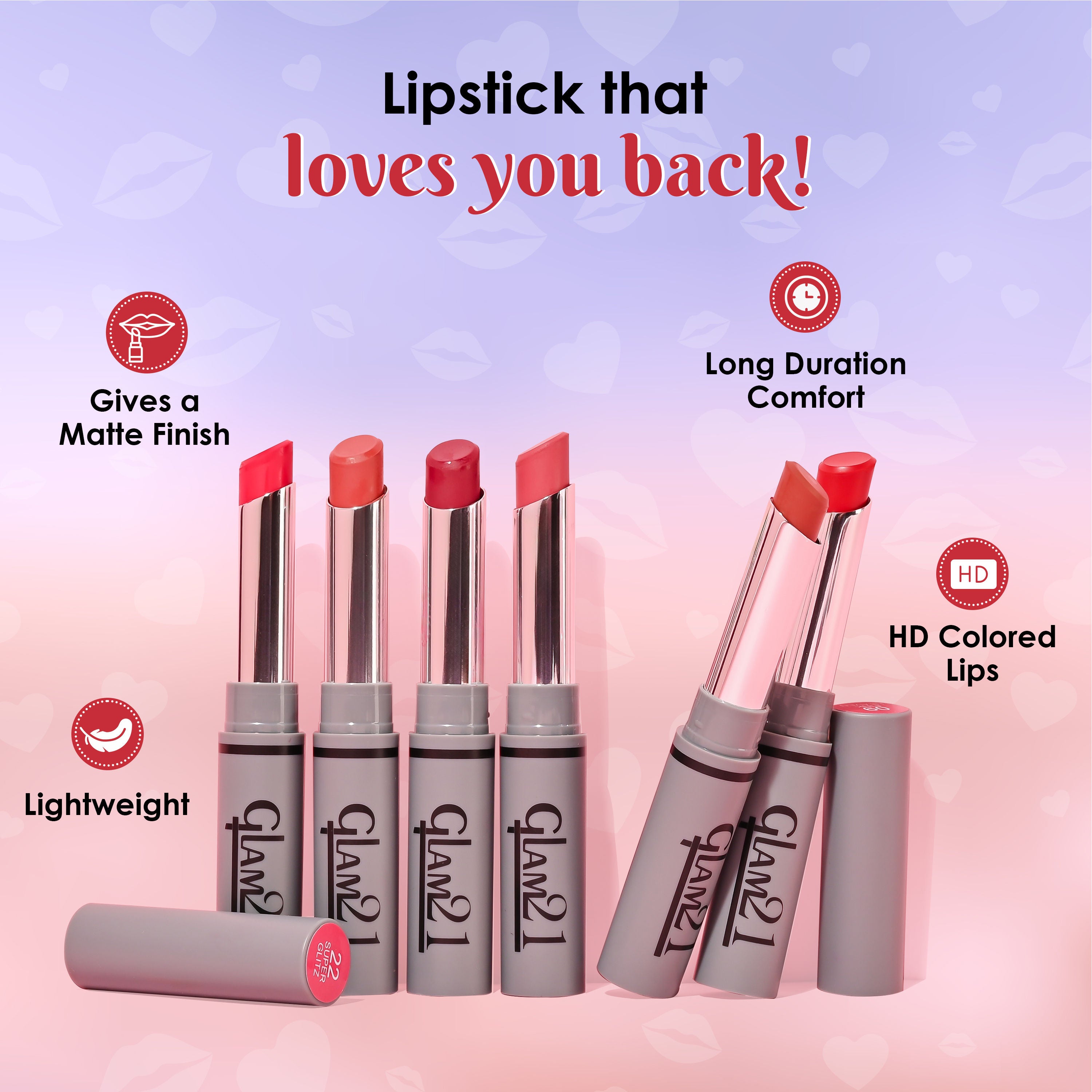 GLAM21 Long Lasting Non-Transfer Lipstick - Tease Me (2g)