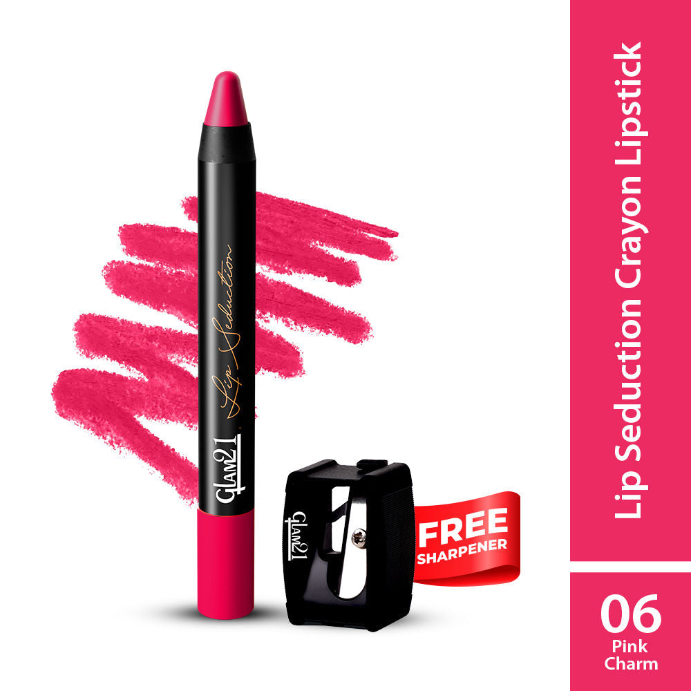 GLAM21 Lip Seduction Non- Transfer Crayon Lipstick - Pink Charm (3.6g)