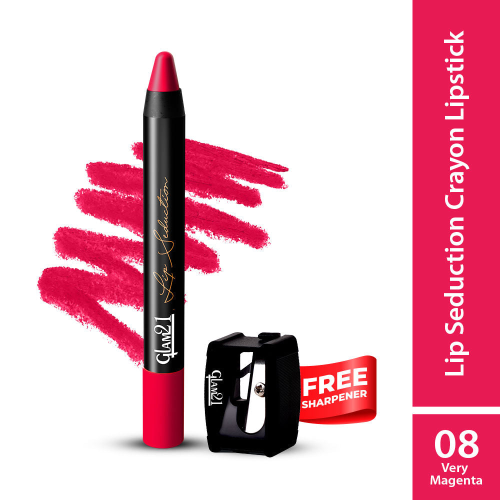 Glam 21 Lip Seduction Non- Transfer Crayon Lipstick - Very Magenta (3.6g)